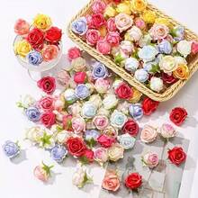 30pcs Artificial Rose Flower Heads & Buds DIY Set, Suitable For Cake Decoration, Wreath Making, Holiday & Birthday Party Decor, Bridal Bouquet, Home Floral Arrangement, Floral Craft Material, Valentine's Day Gift & New Year Decoration - Pink - View 4