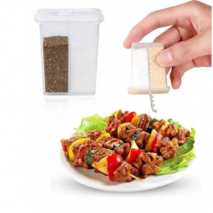 1/2/3pcs Transparent Plastic Salt & Pepper Seasoning Jars - Plastic Spice Containers With Lids, Portable Design, Suitable For Travel, Camping, Picnic, Outdoor Activities, Kitchen And Lunch Boxes; Can Hold Salt, Sugar, Pepper, Chili Powder, Sesame Seeds And Other Seasonings