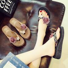 Women Platforms & Wedge Sandals - Brown Vines, Sunflowers, Large Diamonds, Yellow - View 4
