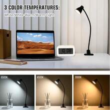 مصباح مشبك على شكل قرن، مصباح معلق برقبة إوزة مرنة 360°، مصباح LED قابل للتثبيت على الحائط مع منفذ شحن USB، تصميم رقبة إوزة حديث قابل للتعديل، مناسب لمصباح السرير، مصباح وشم محمول - مصباح مشبك نصف دائري - مشاهدة 5