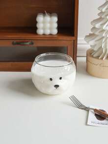 1pc Cute Bichon Frise Glass Bowl, Creative Puppy-Shaped Salad Bowl And Yoghurt Bowl, Suitable For Home Decor And Tableware, Breakfast Yoghurt Bowls And Salad Bowls, Ideal As Gifts And For Festive Decorations - Multicolor - View 10
