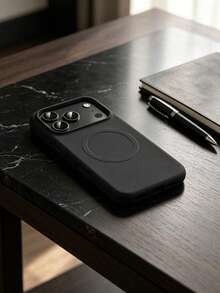 VRNOEI 黑色磁吸極簡保護殼，適用於 iPhone 17 Pro Max、11 13 12 14 15 16 Pro Max，支援無線充電，天鵝絨相機保護，系列手機殼，中性手機殼配件 - 黑色 - 查看 5