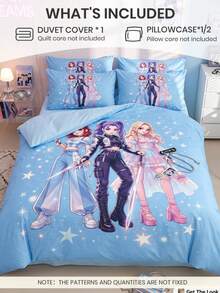 2/3 Piece Printed Duvet Cover Set (1 Duvet Cover + 1/2 Pillow Shams, Insert Not Included), Soft And Anti-Pilling, Suitable For Twin/Full/Queen/Standard Bed, Multiple Sizes Available, Machine Washable, Bedroom Decor, Back To School, Dorm - Multicolor - View 2