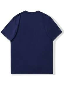 T-shirt da uomo taglie forti, comoda e versatile, semplice ed elegante, con grafica "I AM A MUSLIM I AM PROUD", t-shirt estiva casual a maniche corte con scollo rotondo, taglie for - blu navy - Visualizzare 2