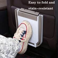 Foldable Car Backseat Trash Can Multi-Functional Hanging Storage Box Waterproof Auto Interior Garbage Bin Organizer With A Mobile Phone Holder - Multicolor - View 5