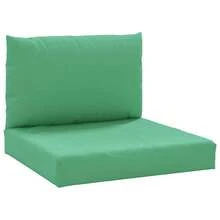 vidaXL Pallet Cushion Set (2 Pieces), Seat Cushion With Hollow Fibers, Back Cushion For Indoor And Outdoor Use, Pallet Seat Pad, Green Oxford Fabric - Green - View 2