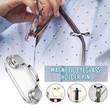 1pc Magnetic Glasses Holder, Men's Multi-Functional Magnetic Brooch, Creative Storage Accessory For Earphones And Glasses, Durable Earphone Clip Tool, Suitable For Kitchen, Bathroom, Outdoor, Living Room, Bedroom - Magnetic Eyeglass Holder - View 3