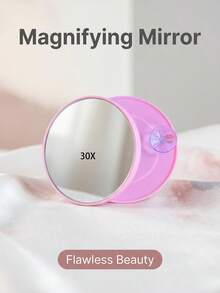 30x Dual Suction Cup Magnifying Glass; HD Portable Makeup Mirror; Anti-Acne And Pore Home And Travel Beauty Magnifying Glass; Valentine's Day And Christmas Gift - Multicolor B - View 7