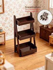 3-Tier Mini Storage Rack Model, DIY Mini Dollhouse Display Shelf, Suitable For Mini Furniture, Desktop Decor, Shop Supplies, Office Desk Decor, Room Decor, Kitchen Scene Decor, Bedroom Accessories, Photography Props, Personalized Gifts, Mini Snack Rack - A - View 2