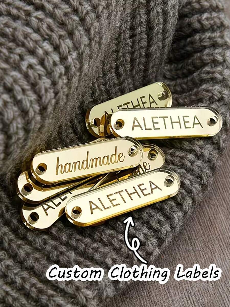 Custom Clothing Labels, Custom Acrylic Decorative Labels, Suitable For Sewing, Handmade, Boutique, Wedding And Birthday Gifts / Luxury DIY Clothing Tags, Decorative Buttons - Multicolor - View 1