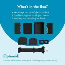 Extra Large Black Plastic Mailbox And Post Kit Durable Weather Resistant Outdoor Mailbox System - A - View 10
