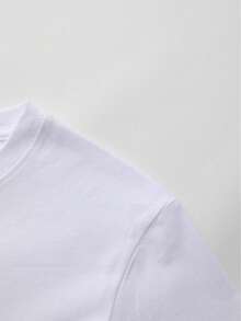 Camiseta doble de ocio para niña, camiseta blanca de manga corta con lindo estampado de Stitch de Disney, corte holgado para niños, ideal para salidas diarias y fiestas - Blanco - Ver 5