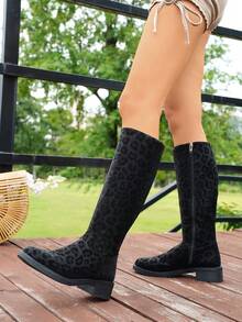 Plus Size Slip-On Boots - Black - View 5