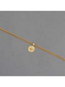 1pc Punk Compass Pendant Men's Necklace Hip Hop Jewelry, Color May Vary, Subject To Actual Product - Multicolor - View 5