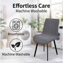 1PC Waffle Shell Chair Cover, Elastic One-Piece Dining Chair Slipcover, Full Coverage, All-Season, Removable Washable, Anti-Cat Scratch, Durable Wear-Resistant, Machine Washable, Suitable For Home, Restaurant, Hotel, Conference - 1PC - View 6