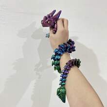 3D Printed Crystal Dragon Figurine, Movable Joint Gemstone Dragon, Realistic Fantasy Creature Desktop Decor, Collectible Resin Sculpture, Gift For Dragon Lovers - Multicolor - View 15