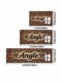 DAJIANG 1pc Pink Bow Leopard Print Rug, Kitchen Rug, Hallway Rug, Suitable For Bathroom, Kitchen, Outdoor, Bedroom, Living Room, Bedside, Decorative Rug, Machine Washable, Easy To Clean, Entryway Mat, Non-Slip Backing, Bedroom Decor Rug - Multicolor - View 3