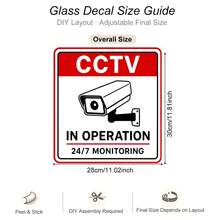 24/7 CCTV Surveillance Warning Static Window Sticker Waterproof Security Camera Decal Sign For Retail Store House Business Glass Door - CCTV Warning Window Sticker - View 6