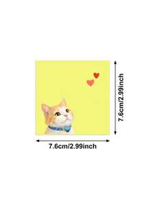 100pcs Macaron Color Cat Sticky Notes, Vibrant Index Memo Pads, Soft And Cute Style. Easy To Use, Efficient For Note-Taking And Organization, Perfect For Students, Office And Home, Office Memo, Back To School Gift, Teacher Gift School Supplies - 7*7cm - View 2