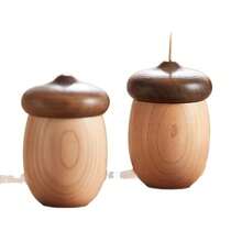 1PC Creative Walnut Nordic Cotton Swab Holder Wooden Acorn Toothpick Holder Personalized Japanese Mushroom Toothpick Box Hazelnut Toothpick Holder - Multicolor - View 3