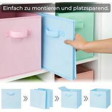GRANNY SAYS Stoff-Aufbewahrungswürfel, 6er-Pack Aufbewahrungsboxen fürürfelregal, Regalkörbe 32,5 x 32,5 x 32,5, Salbeigrüne Regalboxen mit Griffen, Stoffboxen zur Aufbewahrung für Kallax-WLVT - Bunt - Übersicht 8