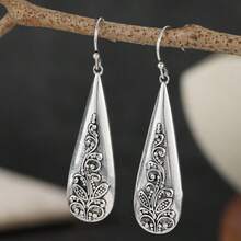 DIYCCPC 1 Pair Minimalist Vintage Earrings, Women's Casual Daily Wear, Daily Gathering Accessory - Antique Silver - View 4
