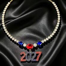 1pc Hot-Selling Exaggerated Number 2027 Pendant Necklace, European And American New Style Hip-Hop Versatile New Year Neck Chain Neck Ornament - Multicolor - View 5