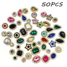 WENSIDUO 50pcs Sew-On Rhinestones, Random Shape Glass Rhinestones, Random Color, Sew-On Crystal Gems With Metal Flat Back And Gold Claw Setting, Suitable For Jewelry Making, Clothing, DIY Crafts, Shoes, Dresses, Jewelry Production - Golden Claw Rhinestones - View 12