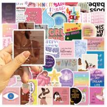 52pcs Vision Board Exquisite Cartoon Fun Stickers DIY Decorative Skateboarders Account Guitar Stickers School Supplies - Multicolor - View 4
