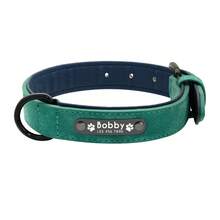 Customized PU Vintage Industrial Style Dog Engraved Collar, Solid Muted Color Tone, Soft Lining Anti-Lost Adjustable ID Tag, For Small & Medium Dogs - Multicolor - View 21