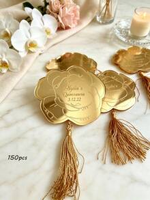 Personalized Floral Mirror Acrylic Tassel Tag, Gold/Silver/Rose Gold, Customized Engraved Name & Date Keepsake Gift, Suitable For Sweet 16, Bachelorette Party, Bridesmaid & Bride Rose Theme Gifts - Multicolor - View 25