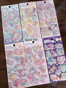 20pcs Stiker Epoxy 3D Original Q-Lia Stiker Gelembung Timbul Kartun Kawaii DIY Jurnal Casing Ponsel Mainan Anak Dekorasi - MultiWarna - View 10