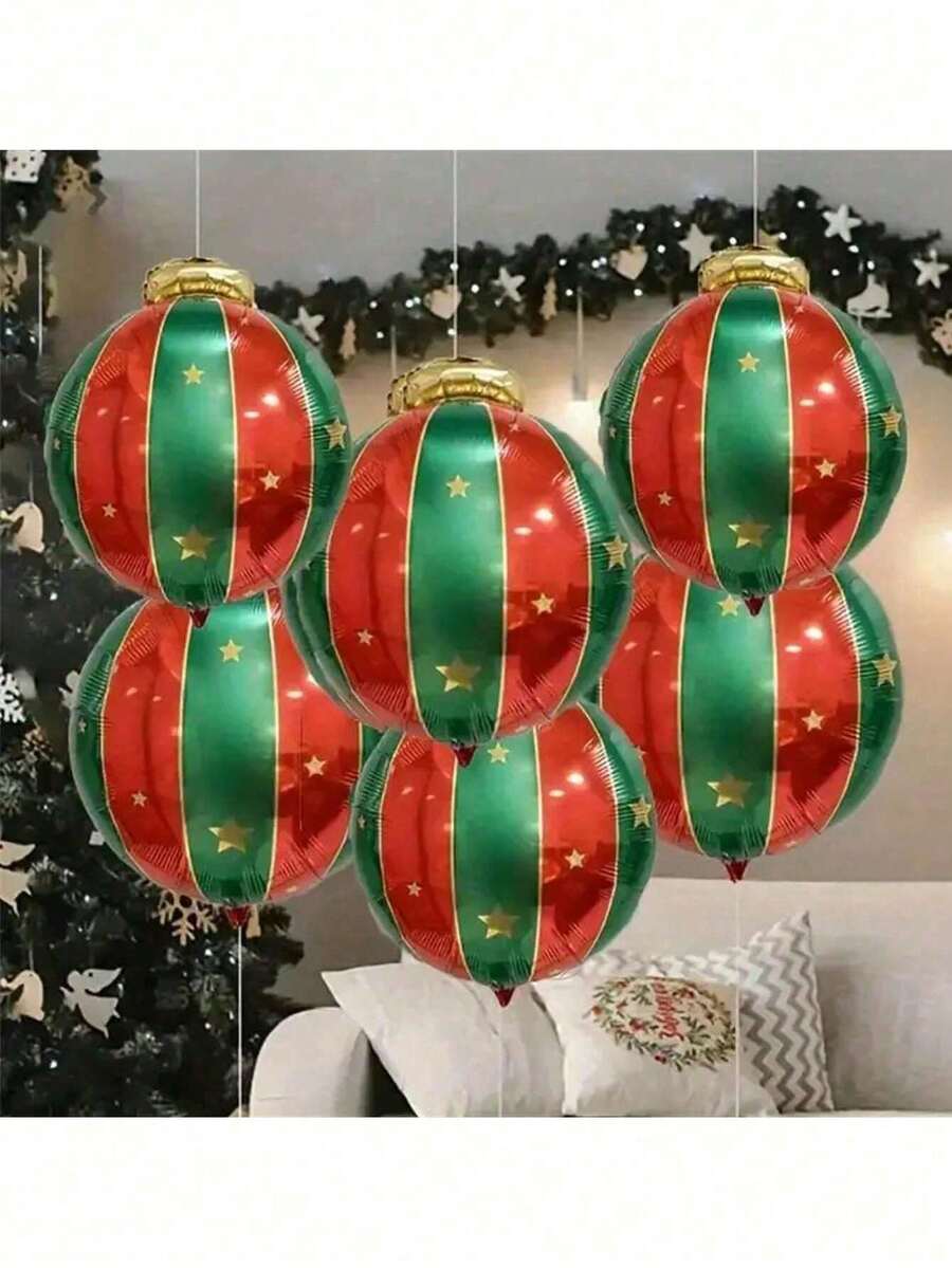 Christmas Colorful Ball Aluminum Foil Balloon Set, Suitable For New Year, New Year's Day, Christmas, Birthday, Home, Window Display, Photography Decoration - New Christmas Balloons - View 1