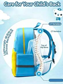 Ultra-Lightweight Ergonomic Student Backpack, Weight-Reducing Shoulder Bag For Boys And Girls Grades 1-6, Weight-Distribution Back Support System, Ergonomic 3D Back Cushion Design, Breathable Comfortable Shoulder Straps, Adjustable Safety Chest Buckle, High-Visibility Reflective Strips For Night, Water-Resistant Durable Fabric, Multi-Compartment Scientific Storage Structure, Fits A4 Textbooks, Folders, Water Bottles, Lunch Boxes And School Supplies - Multicolor - View 4