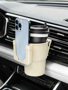 Car Air Vent Multi-Function Cup Holder, 2-In-1 Car AC Vent Cup Holder & Phone Mount, In-Car Beverage, Milk Tea & Miscellaneous Storage Organizer - A - View 8