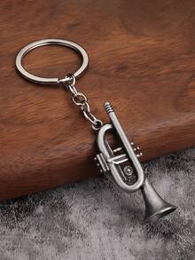 1pc Mini Saxophone Metal Keychain, Bohemian Style Musical Instrument Pendant | Music Theme Small Gift, Thoughtful For Father / Creative For Friends / Fun For Children, Dopamine Decor Gift - Multicolor - View 6