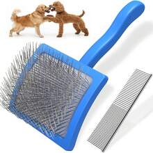 2PCS Slicker Brush For Dogs & Pet Stainless Steel Comb, Professional Dog Grooming Brush (Goldendoodles, Poodles, Labradoodles) With Extra Long Pins To Effectively Remove Tangles, Knots And Mats - View 13