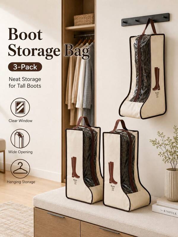 Premium Organizers With Reinforced Top Handle And Transparent Front Heavy-Duty Shoe Rack For Family Everyday Use Foldable Closet Orginizer Perfect For Organizing Leather Tall Boots In Coatroom Dorm Room Stuff Boot Pouch Organizers Items