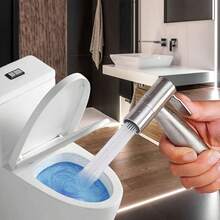 Toilet Bidet Sprayer Set, Includes T-Adapter, Hose And Bracket All-In-One Kit, High Water Pressure Bathroom Handheld Sprayer, Suitable For Personal Hygiene And Home Cleaning - Silver - View 8
