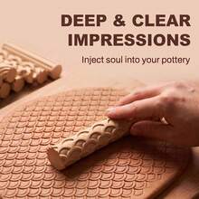 Hokkieam Clay Texture Rollers | 10-Pack Polymer Clay Texture Roller Set For Pottery &Amp; Crafting - White - View 5