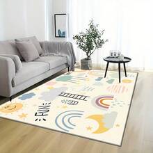 1pc Cute Illustration Decorative Rug, Home Decor, Area Rug, Casual Blanket, Bedside Rug, Bedroom Rug, Washable Rug - Multicolor - View 5