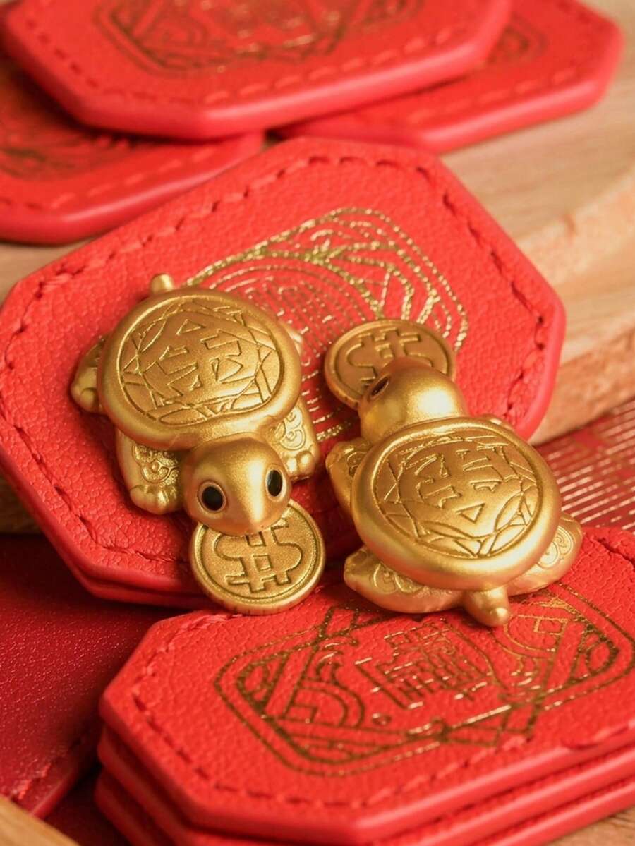 1 pièce Décoration de tortue Feng Shui apportant la richesse, tortue porte-bonheur, longévité, prospérité et ornement de bon augure - Multicolore - Voir 1