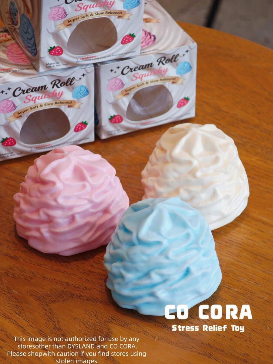 [Squishy] Cream Top Silicone Squeeze Toy, Super Soft Mochi-Like Stress Relief Squeeze Toy