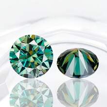 1pc 100% Moissanite, Green D Color, 8 Hearts 8 Arrows Round Cut, VVS1 Clarity, Loose Stone, With GRA Certificate, DIY - Green - View 14