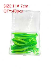 40pcs Multi-Color T-Tail Soft Lures, 5.5cm & 7cm Two Sizes, Bionic Small Fish Artificial Bait, Freshwater & Saltwater Fishing, Suitable For Amur, Bass, Mandarin Fish - Multicolor - View 19