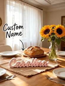 Personalized Desktop Name Decoration - Customized Text And Name, Create Your Exclusive Ornament, Macaron Color Palette, Fashionable Decor, Perfect Gift For Holidays And Back To School Gift For Teachers - Multicolor - View 3