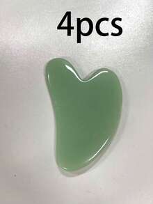 4pcs Gua Sha Facial Massage Tools, Suitable For Face, Neck, Back And Hands/Feet, Green Facial Care Tools, Heart-Shaped Facial And Body Massager And Gua Sha Tools - Green - View 12