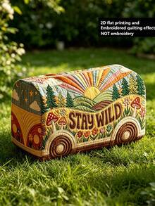 Campus Style 2D Flower Bus Pattern Pencil Case/Stationery Storage Bag - Multi-Functional Large Capacity Design, Can Be Used To Store Office Supplies, Creative Multi-Purpose Pen Box Or Portable Travel Makeup Bag, Suitable For Students And Adults Daily Use, Meets Stationery Storage, Daily Organization, Overnight Travel, Vacation And Gym Storage Needs, Back To School Dorm Essential (2D Pattern, Not Embroidered) - Multicolor - View 7