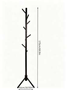 Solid Wood Floor-Standing Coat Rack With Multiple Hooks And A Stable Triangular Base. It Saves Space And Features Strong Load-Bearing Capacity. You Can Hang Clothes, Bags And Hats On It, Making It A Practical Household Item For Entryways And Bedrooms - Multicolor - View 10