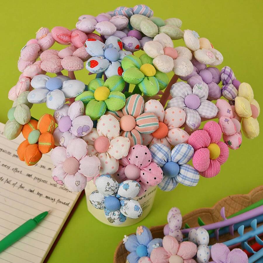 Creative Rocker Colorful Flower Pen Cute Decompression Neutral Pen Gift Stationery Cartoon Student Pen - Random Styles - View 1